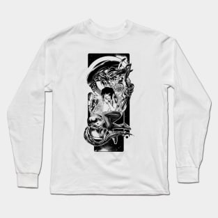 Goodnight Newt | Black and White Long Sleeve T-Shirt